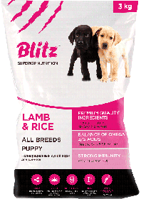 BLITZ PUPPY LAMB & RICE корм для щенков всех пород с ягненком и рисом