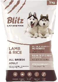 BLITZ ADULT LAMB & RICE корм для взрослых собак всех пород с ягненком и рисом